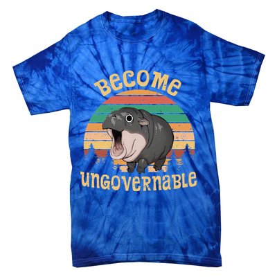 Become Ungovernable Moo Deng Baby Pygmy Hippo Tie-Dye T-Shirt