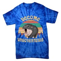 Become Ungovernable Moo Deng Baby Pygmy Hippo Tie-Dye T-Shirt
