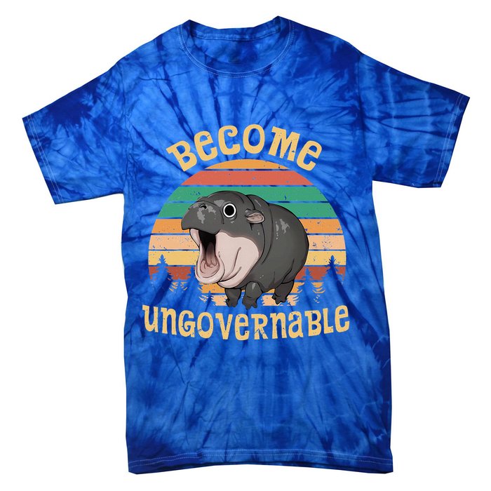 Become Ungovernable Moo Deng Baby Pygmy Hippo Tie-Dye T-Shirt