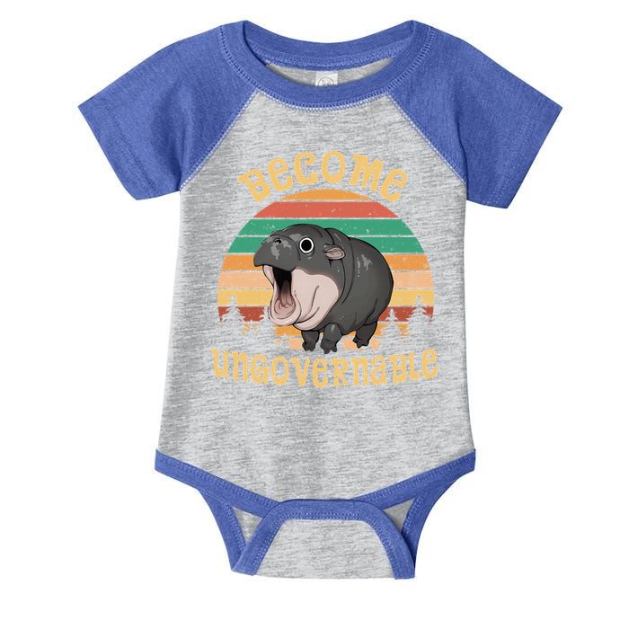 Become Ungovernable Moo Deng Baby Pygmy Hippo Infant Baby Jersey Bodysuit