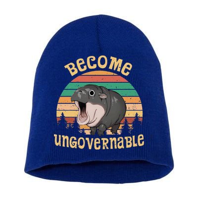 Become Ungovernable Moo Deng Baby Pygmy Hippo Short Acrylic Beanie
