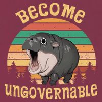 Become Ungovernable Moo Deng Baby Pygmy Hippo 16oz Travel Tumbler