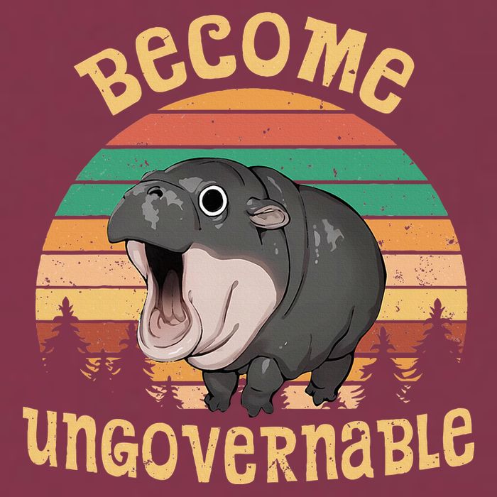 Become Ungovernable Moo Deng Baby Pygmy Hippo 16oz Travel Tumbler