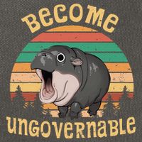 Become Ungovernable Moo Deng Baby Pygmy Hippo Cotton Canvas Backpack