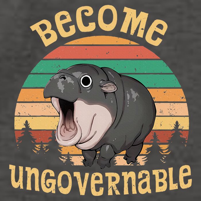 Become Ungovernable Moo Deng Baby Pygmy Hippo Vector Backpack