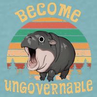 Become Ungovernable Moo Deng Baby Pygmy Hippo Sueded Cloud Jersey T-Shirt