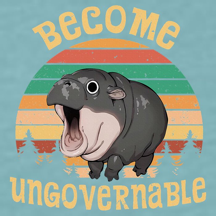 Become Ungovernable Moo Deng Baby Pygmy Hippo Sueded Cloud Jersey T-Shirt