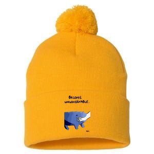 Become Ungovernable Moo Deng Pom Pom 12in Knit Beanie