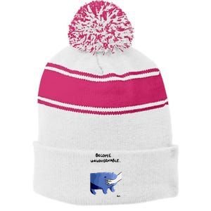 Become Ungovernable Moo Deng Stripe Pom Pom Beanie