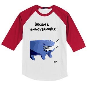 Become Ungovernable Moo Deng Kids Colorblock Raglan Jersey