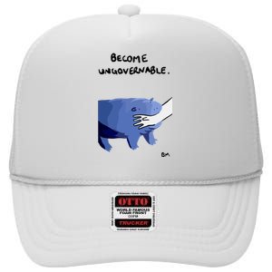 Become Ungovernable Moo Deng High Crown Mesh Back Trucker Hat