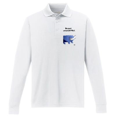 Become Ungovernable Moo Deng Performance Long Sleeve Polo