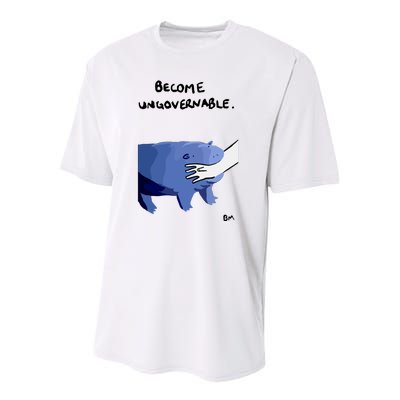 Become Ungovernable Moo Deng Youth Performance Sprint T-Shirt