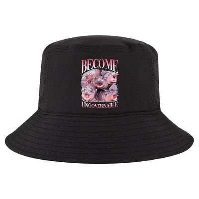 Become Ungovernable Moo Deng Funny Baby Hippo Cool Comfort Performance Bucket Hat