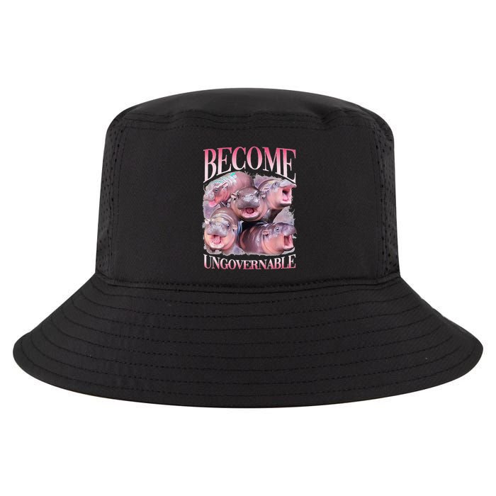 Become Ungovernable Moo Deng Funny Baby Hippo Cool Comfort Performance Bucket Hat