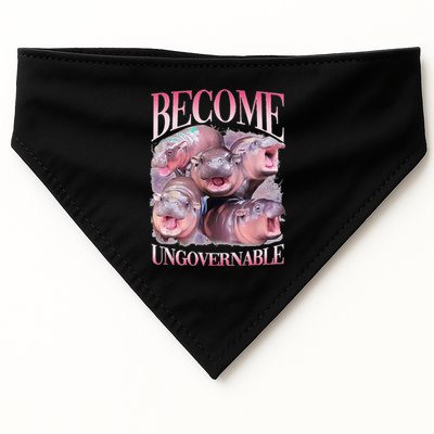 Become Ungovernable Moo Deng Funny Baby Hippo USA-Made Doggie Bandana