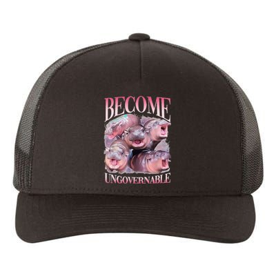 Become Ungovernable Moo Deng Funny Baby Hippo Yupoong Adult 5-Panel Trucker Hat