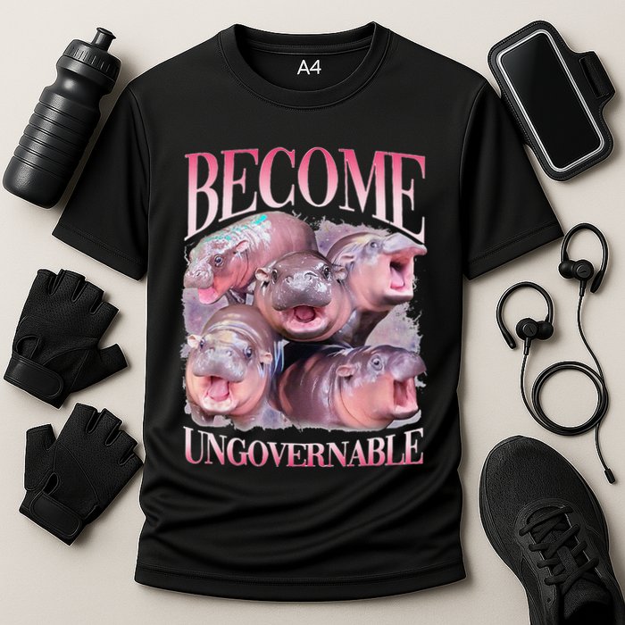 Become Ungovernable Moo Deng Funny Baby Hippo Performance Shirt