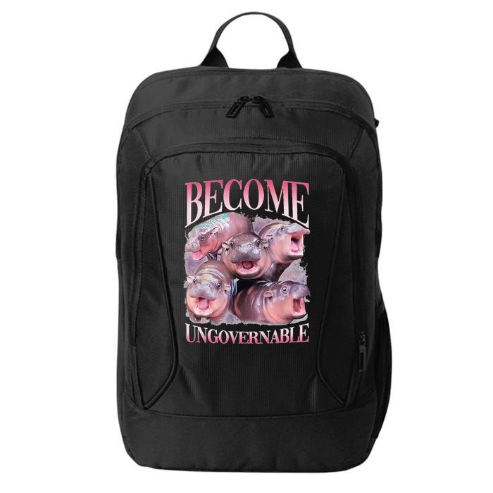 Become Ungovernable Moo Deng Funny Baby Hippo City Backpack