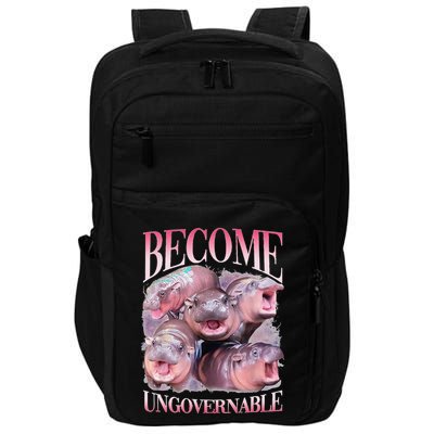 Become Ungovernable Moo Deng Funny Baby Hippo Impact Tech Backpack