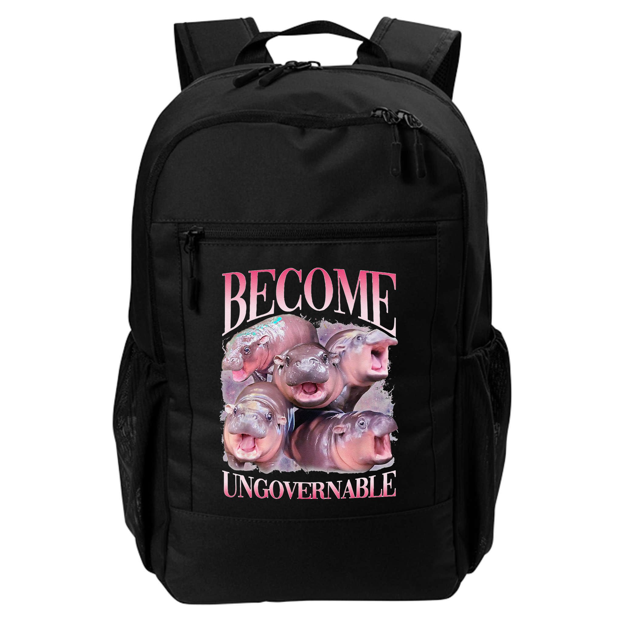 Become Ungovernable Moo Deng Funny Baby Hippo Backpack