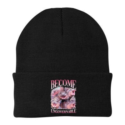Become Ungovernable Moo Deng Funny Baby Hippo Beanie