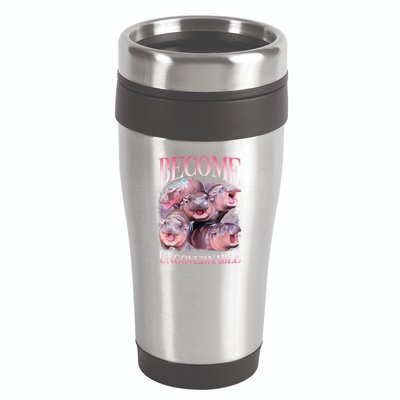 Become Ungovernable Moo Deng Funny Baby Hippo 16oz Travel Tumbler