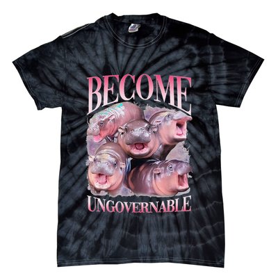 Become Ungovernable Moo Deng Funny Baby Hippo Tie-Dye T-Shirt