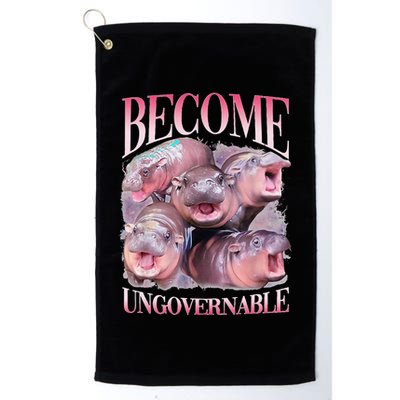 Become Ungovernable Moo Deng Funny Baby Hippo Golf Towel