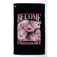 Become Ungovernable Moo Deng Funny Baby Hippo Golf Towel
