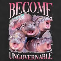Become Ungovernable Moo Deng Funny Baby Hippo Golf Towel