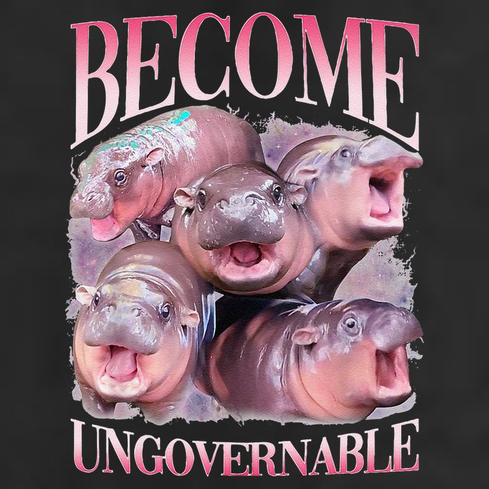 Become Ungovernable Moo Deng Funny Baby Hippo Golf Towel