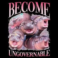 Become Ungovernable Moo Deng Funny Baby Hippo Wool Snapback Cap