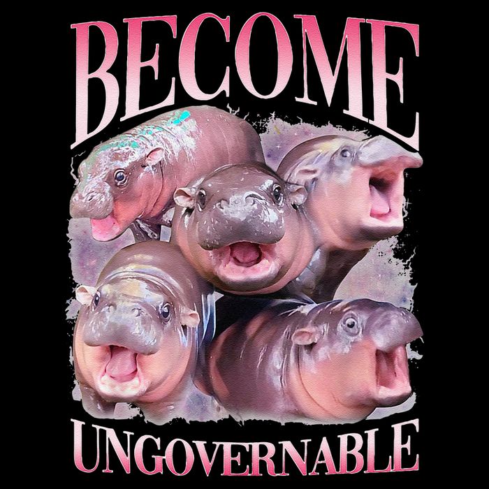 Become Ungovernable Moo Deng Funny Baby Hippo Wool Snapback Cap