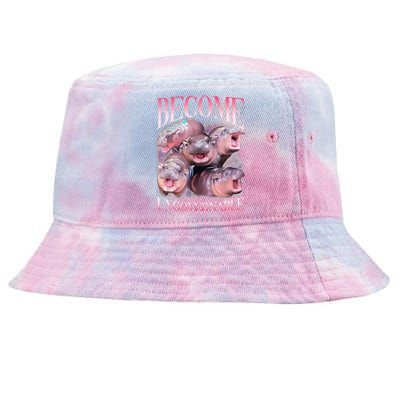 Become Ungovernable Moo Deng Funny Baby Hippo Tie-Dyed Bucket Hat