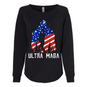 Bigfoot Ultra Maga Usa Flag For Sasquatch Trump Lover 2024 Gift Womens California Wash Sweatshirt