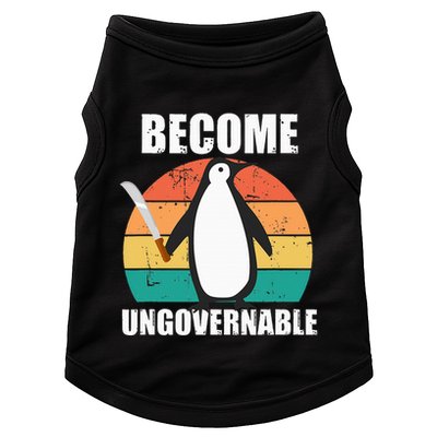 Become Ungovernable Meme Funny Penguin Meme Retro Vintage Doggie Tank
