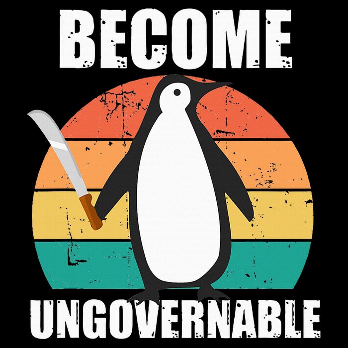 Become Ungovernable Meme Funny Penguin Meme Retro Vintage Sweatshirt