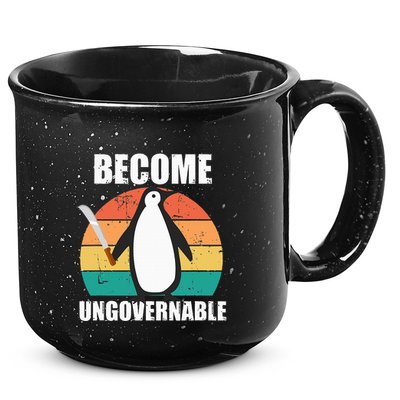 Become Ungovernable Meme Funny Penguin Meme Retro Vintage 15oz Campfire Ceramic Mug