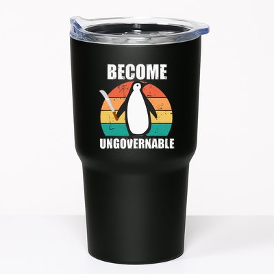Become Ungovernable Meme Funny Penguin Meme Retro Vintage Tumbler