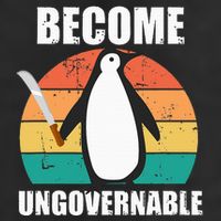 Become Ungovernable Meme Funny Penguin Meme Retro Vintage Golf Towel