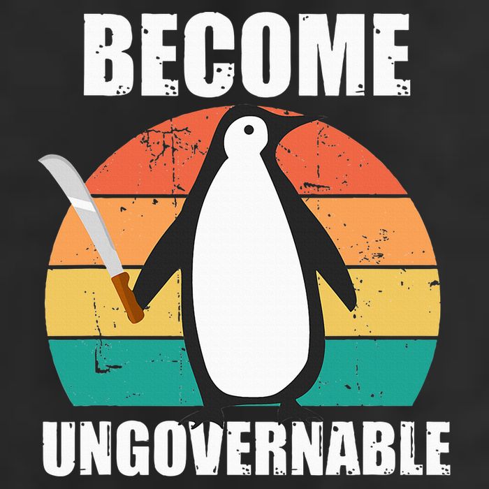 Become Ungovernable Meme Funny Penguin Meme Retro Vintage Golf Towel