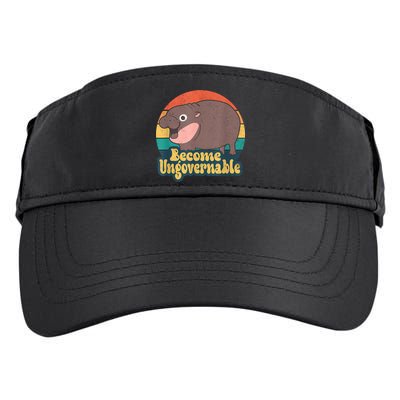 Become Ungovernable Moo Deng Humor Cute Baby Hippo Joke Adult Drive Performance Visor