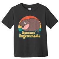 Become Ungovernable Moo Deng Humor Cute Baby Hippo Joke Toddler T-Shirt