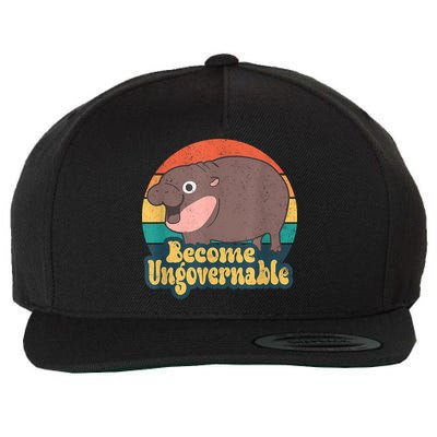 Become Ungovernable Moo Deng Humor Cute Baby Hippo Joke Wool Snapback Cap
