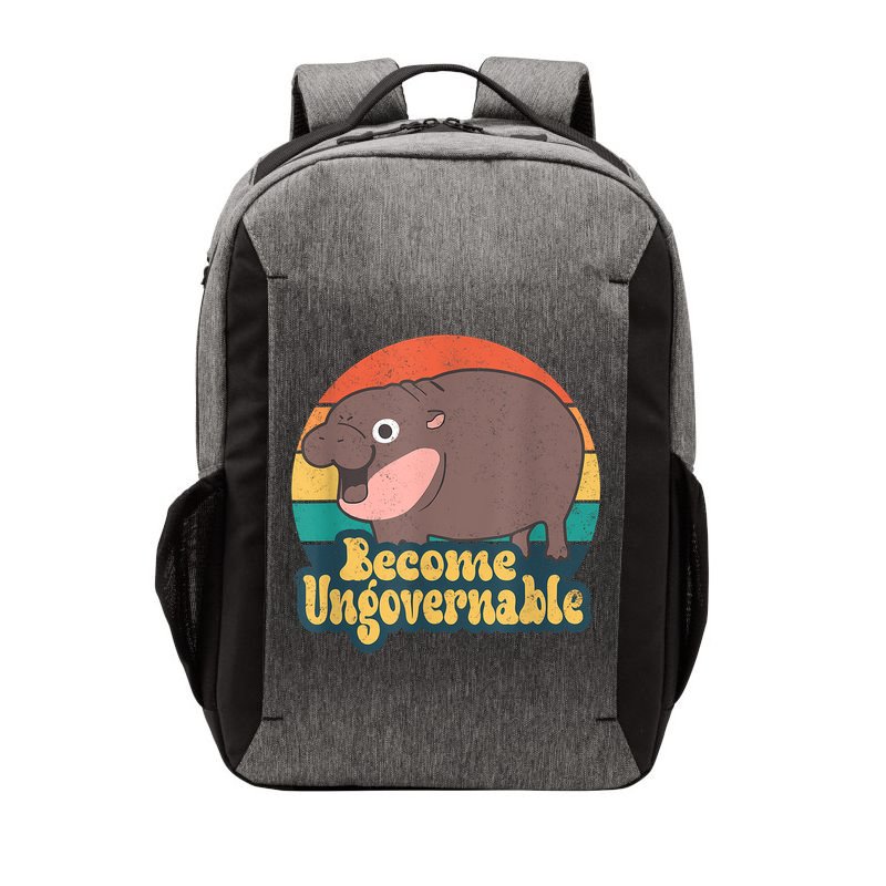 Become Ungovernable Moo Deng Humor Cute Baby Hippo Joke Vector Backpack