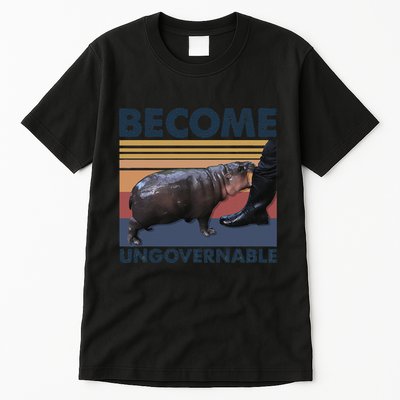 Become Ungovernable Moo Deng Cute Baby Hippo Funny Hippo Gift Tall T-Shirt