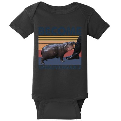 Become Ungovernable Moo Deng Cute Baby Hippo Funny Hippo Gift Baby Bodysuit