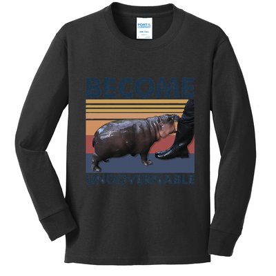Become Ungovernable Moo Deng Cute Baby Hippo Funny Hippo Gift Kids Long Sleeve Shirt