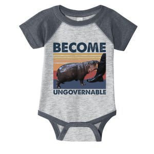 Become Ungovernable Moo Deng Cute Baby Hippo Funny Hippo Gift Infant Baby Jersey Bodysuit